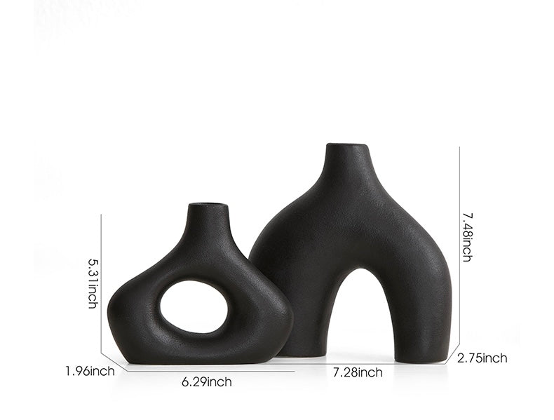 Hollow Black Vase Set