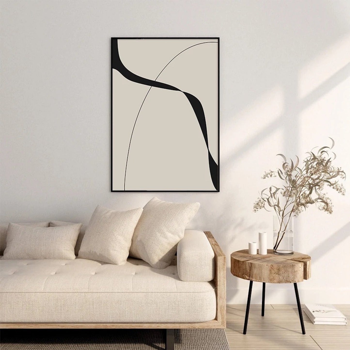 Abstract Line Canvas Print - Vanilla Shadows