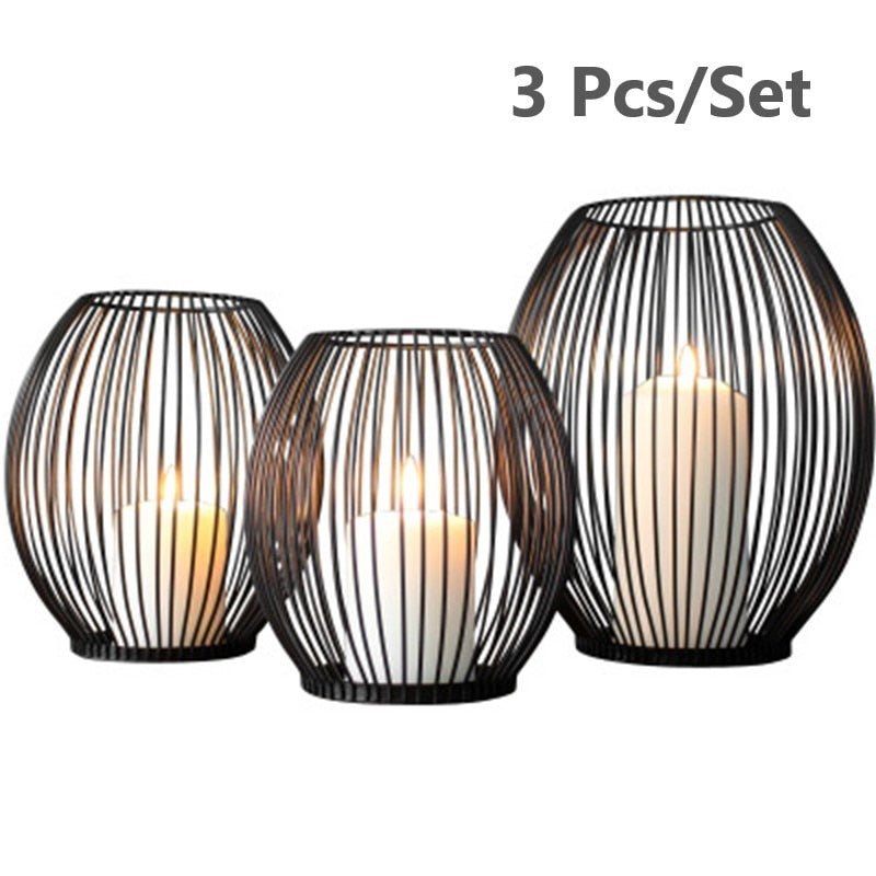 Black Candle Lantern - Vanilla Shadows