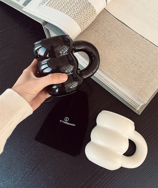 Chunky Monochrome Mugs - Vanilla Shadows