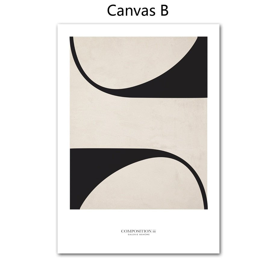 Contemporary Abstract Canvas Print - Vanilla Shadows