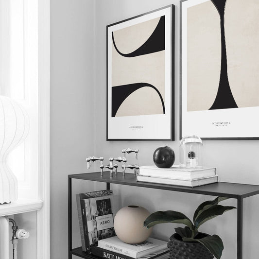 Contemporary Abstract Canvas Print - Vanilla Shadows