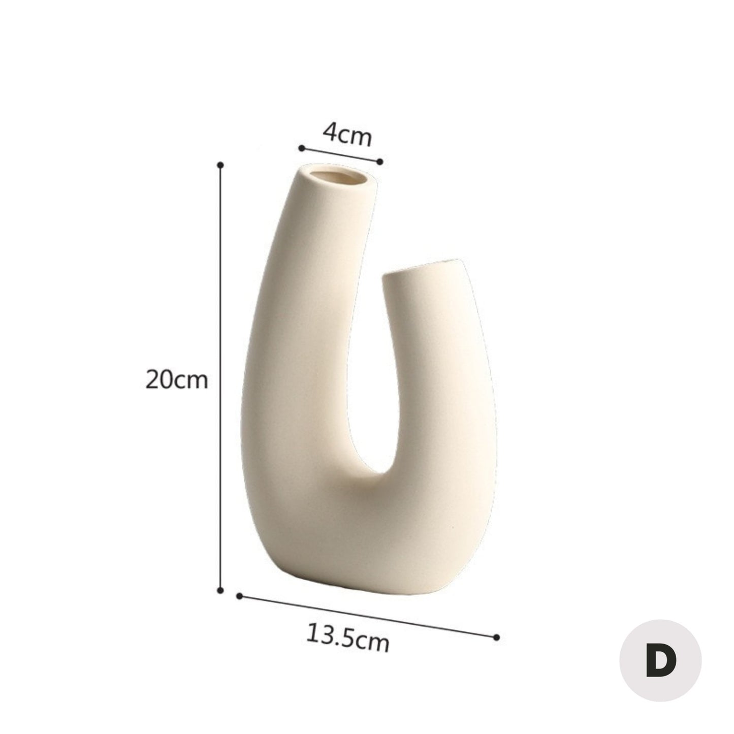 Geometric Ceramic Vase - Vanilla Shadows