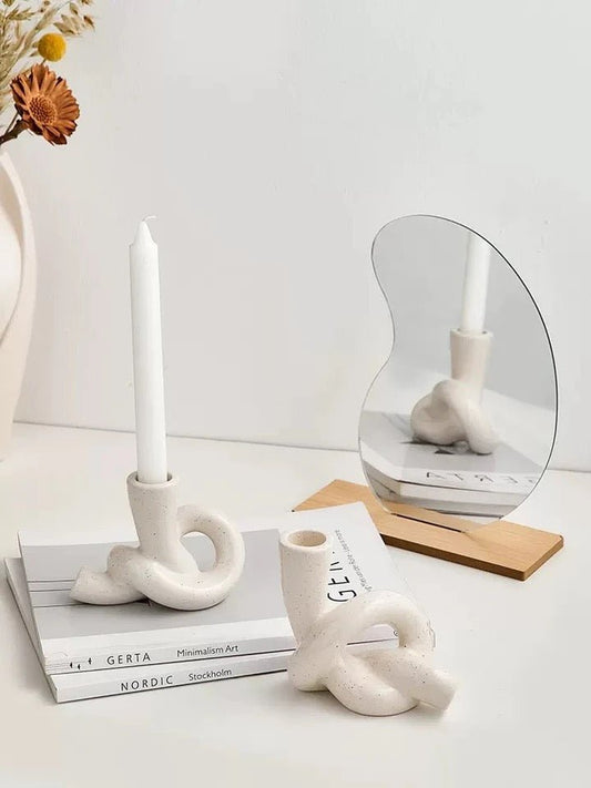 Gloss Candlestick Holder - Vanilla Shadows