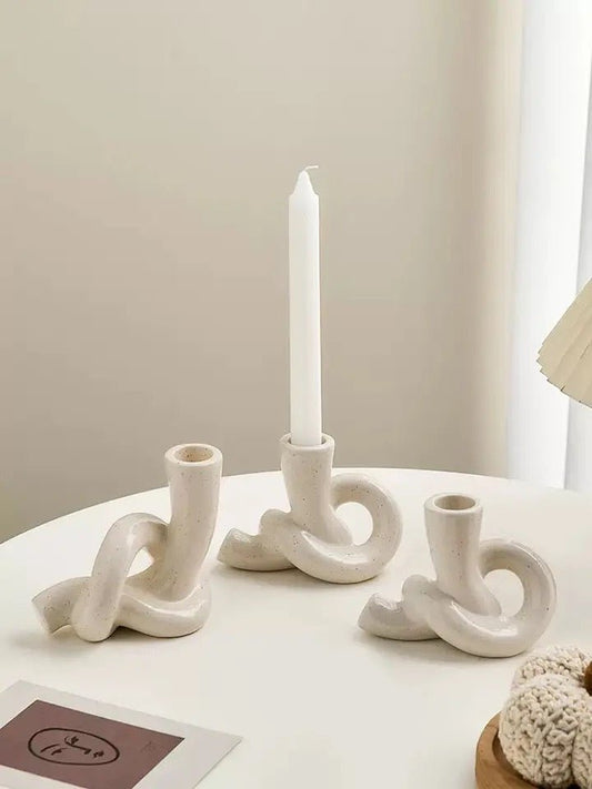 Gloss Candlestick Holder - Vanilla Shadows