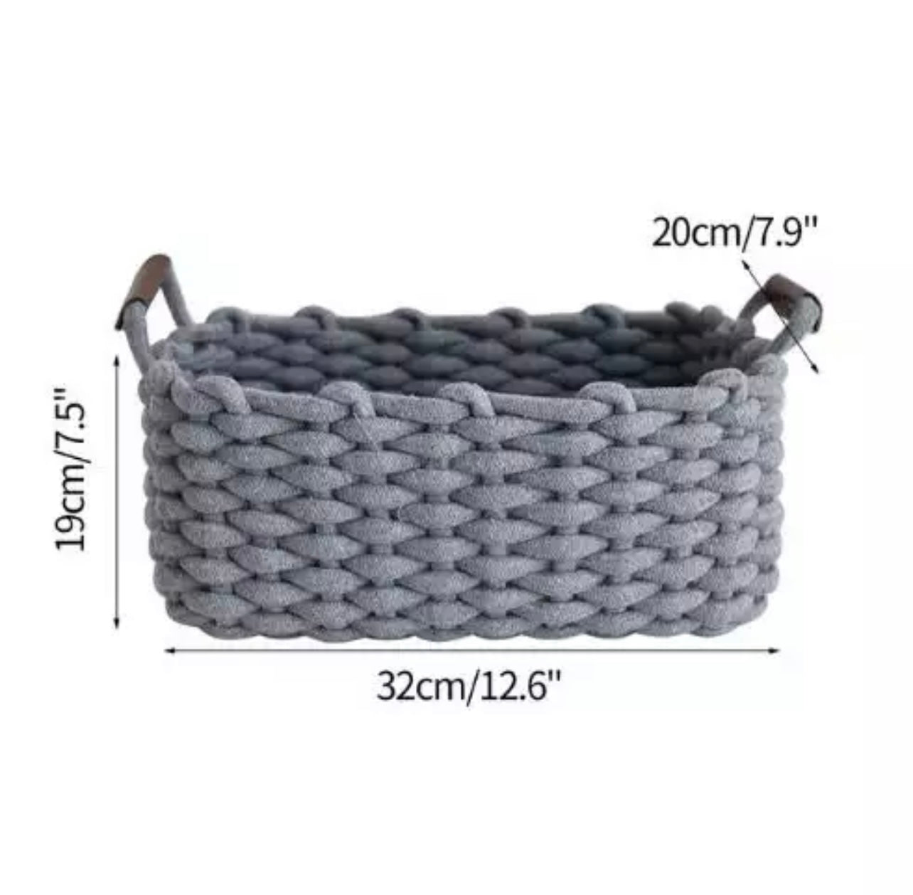 Grey Woven Storage Basket - Vanilla Shadows