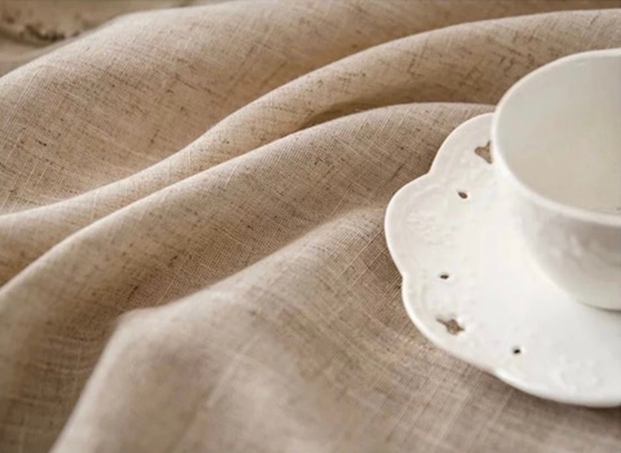 Natural Linen Tablecloth - Vanilla Shadows