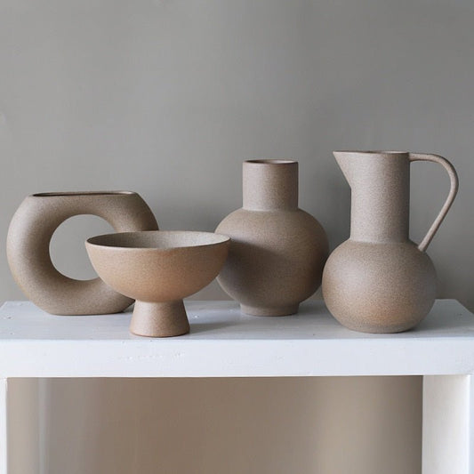 Nordic Beige Vase Collection - Vanilla Shadows