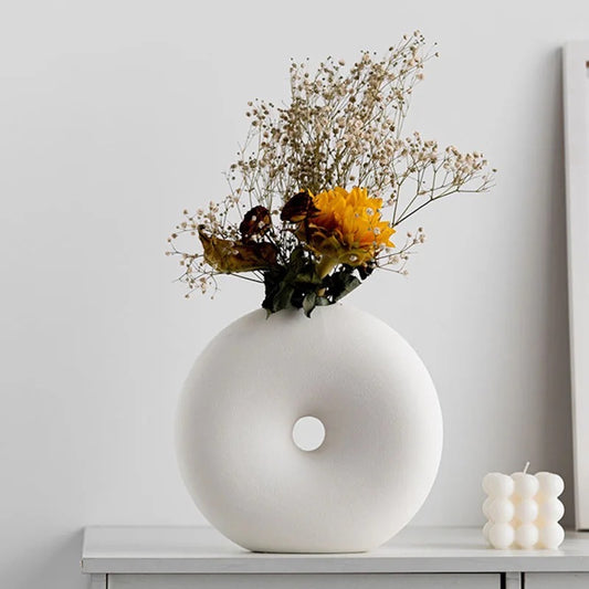 White Donut Vase